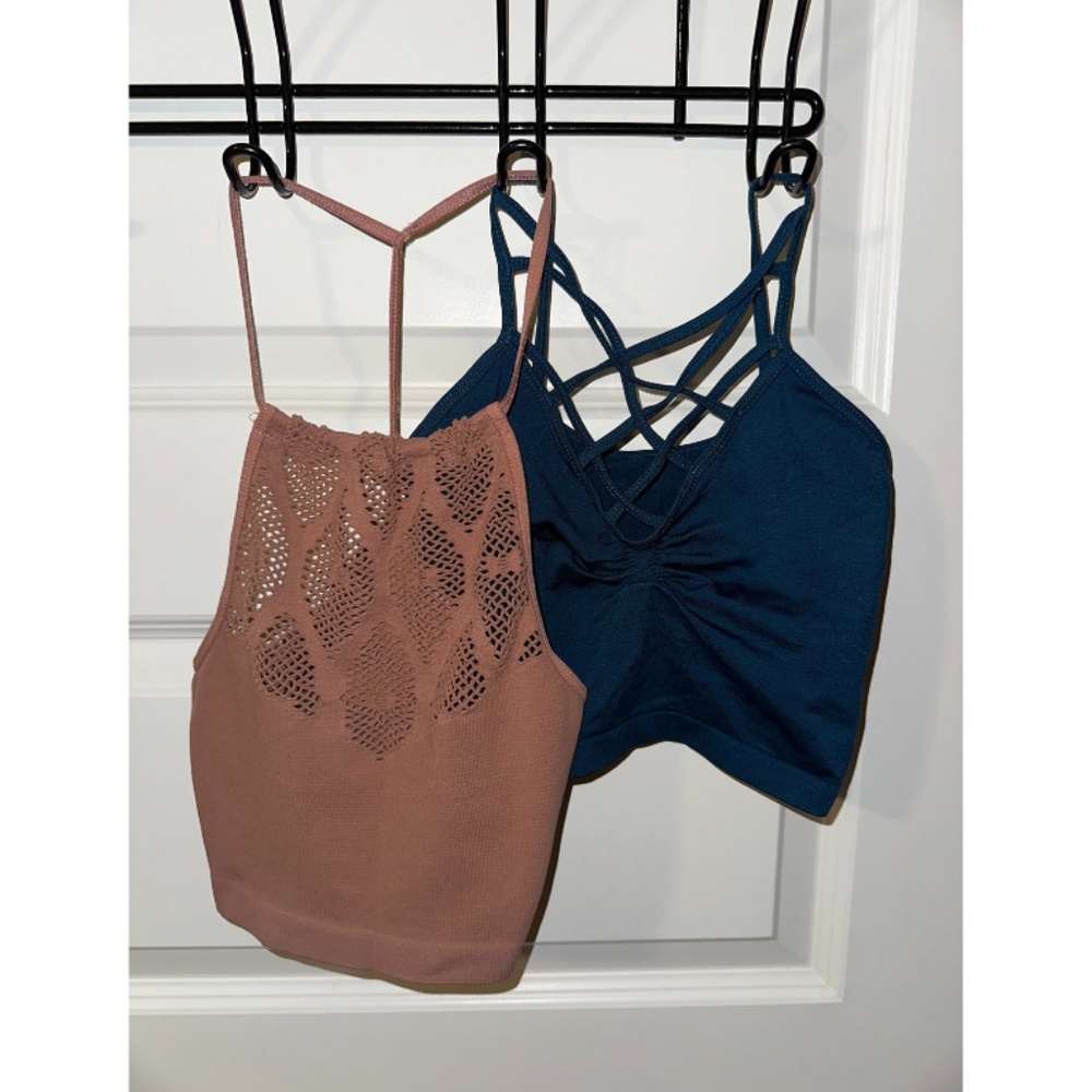 Buckle Brown & Blue Bralettes (Set of 2)